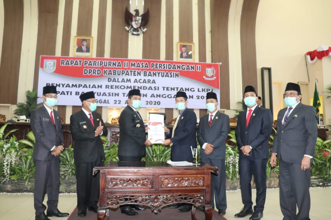 DPRD Banyuasin Serahkan LKPJ Bupati 2019