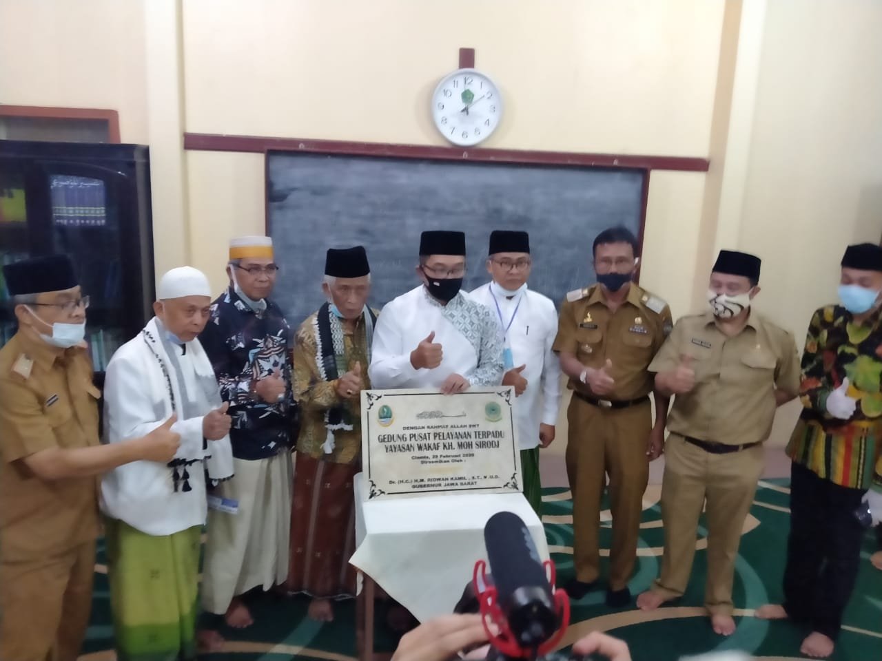 Bupati Ciamis Dampingi Gubernur Jabar Cek Protokol Kesehatan di Ponpes