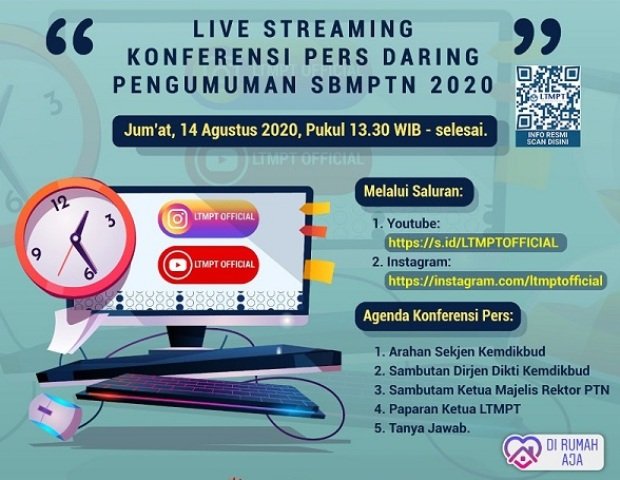 Cek Pengumuman SBMPTN , konferensi pers , Pengumuman SBMPTN , SBMPTN , SBMPTN 2020