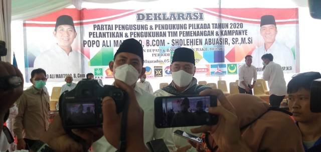 Deklarasi Paslon PAS , KPUD OKU Selatan , Paslon PAS , Pilkada , Pilkada 2020 , Pilkada Serentak , Protokol kesehatan , Tim Pemenangan