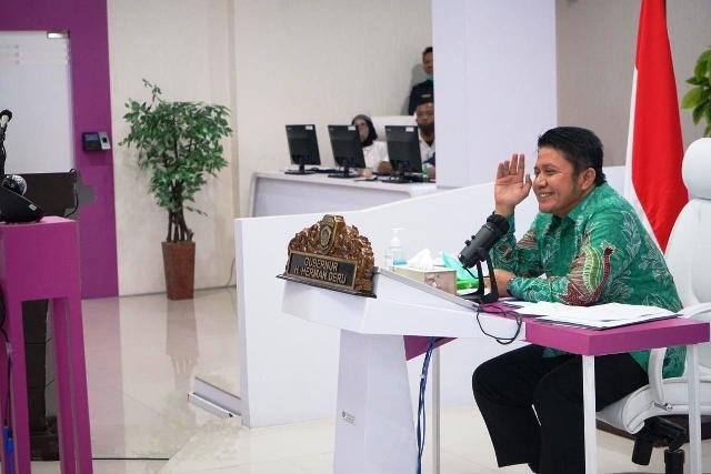 Benteng Kuto Besak , pembagian masker serentak , Pilkada , Pilkada 2020 , Press Conference , Satuan Tugas Penanganan Covid-19 , video conference