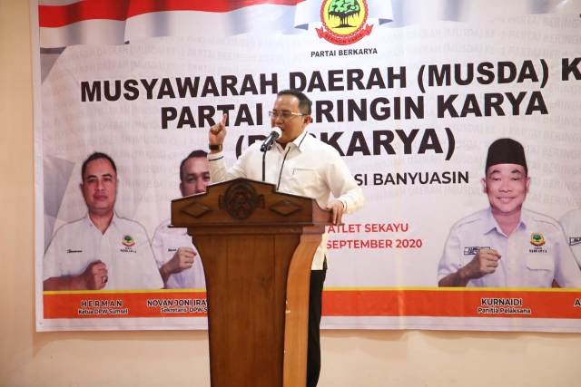 DPW Partai Berkarya , kewajiban berbangsa , kewajiban bernegara , mitra strategis , Musda , Musda Partai Berkarya , Pandemi Covid-19 , Partai Berkarya , Pemkab Muba , pemulihan ekonomi