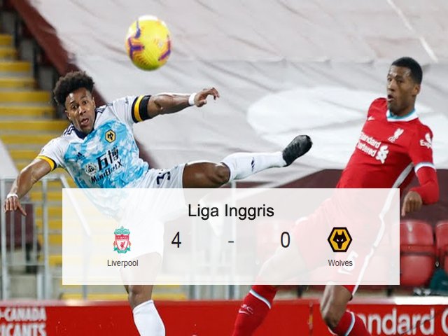 Gol Bunuh Diri , Kemangan Liverpool , Liga Inggris , Liverpool , Liverpool menjebol gawang Wolves , mengandakan keunggulan