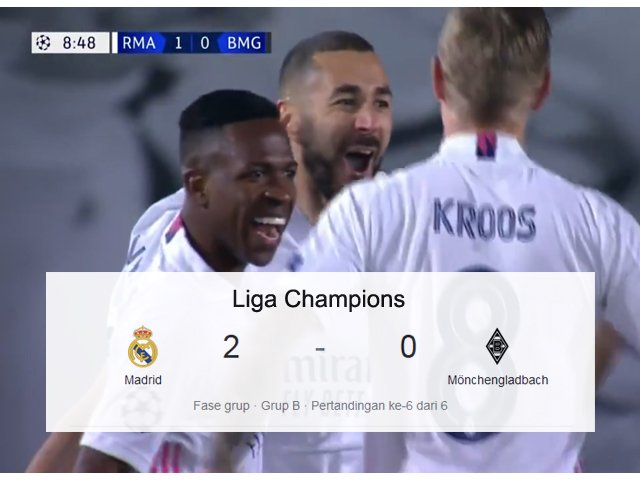 Kamar Ganti , Liga Champions , Madrid vs Monchengladbach , membentur tiang gawang , Perjuangan Madrid , Sundulan Terarah , Umpan Silang