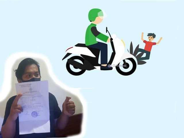 bekerja sebagai ojek online , jempol tangan sebelah kiri , Kasus Penganiayaan