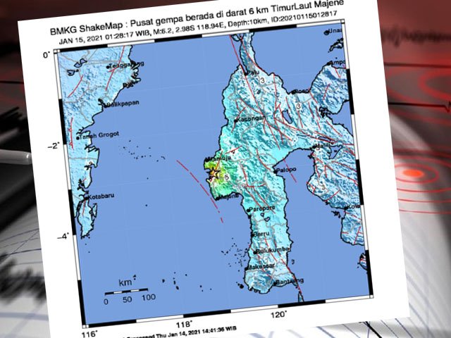 Gempa bumi , Gempa di Sulawesi Barat , kejadian hari ini