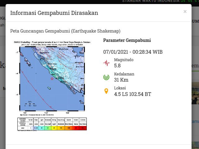 bengkulu selatan dilanda gempa , Gempa Bengkulu , Gempa bumi
