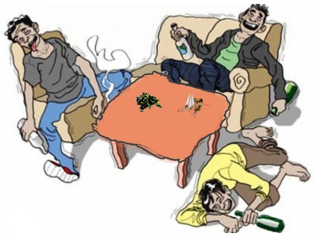 laporan masyarakat , mengkonsumsi daun ganja kering , mengkonsumsi narkoba , pesta ganja di halaman sekolah