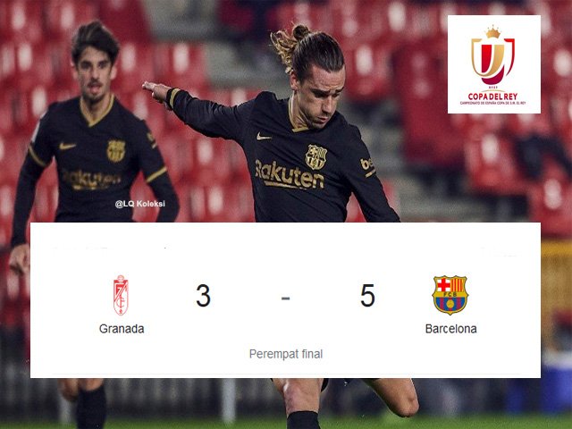 Barcelona Lolos Ke Semifinal , Copa Del Rey , Papan Skor , Piala Raja Spanyol