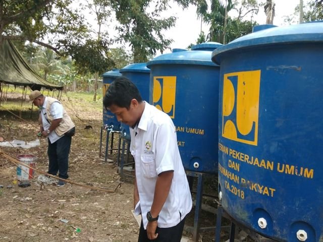 bak penampungan air bersih , Lokasi Basecamp Satgas TMMD , TMMD ke-110 Kodim 0418 Palembang