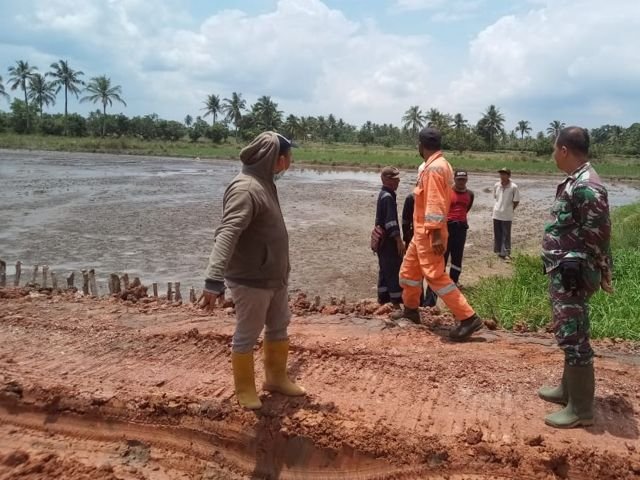 area persawahan warga , melewati jalan setapak , pembuatan jalan sepanjang 750 meter