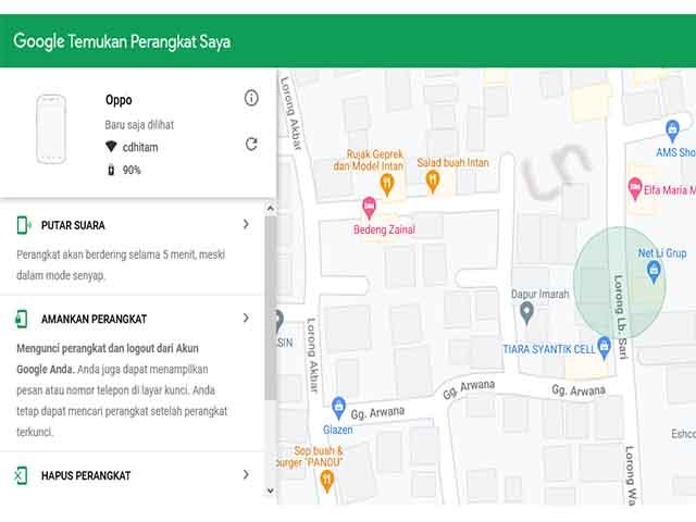 Aplikasi Find My Device , Lacak Smartphone Yang Hilang , menemukan smartphone yang hilang