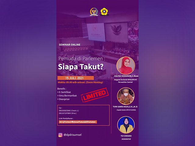 asumsi dunia politik , menjadi konten kreator , Pemuda di Parlemen , seminar kepemudaan