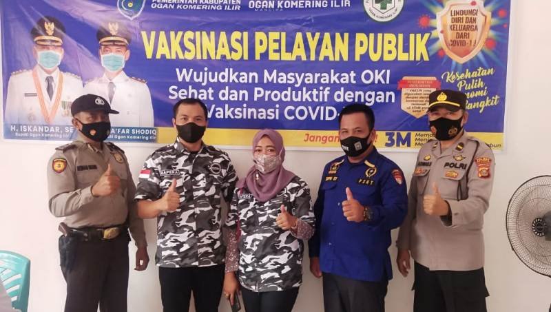 Bapera Oki , HUT Bhayangkara 75 tahun , Polres OKI , Presisi Polri , PSHT Oki , vaksinasi massal