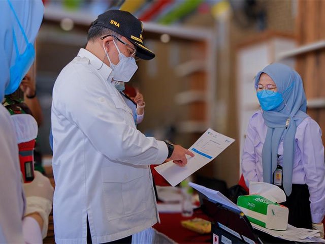 pelaksanaan vaksinasi disambut antusias oleh masyarakat di Muba