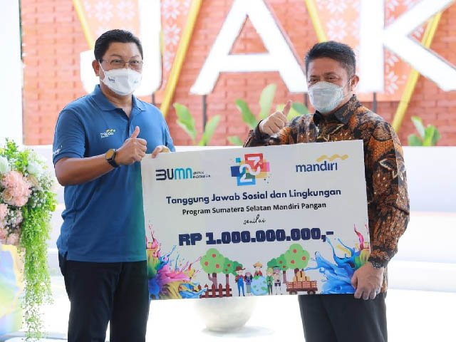 meningkatkan perekonomian nasional , peningkatan ekonomi masyarakat , penyerahan bantuan csr , Sumsel Mandiri Pangan