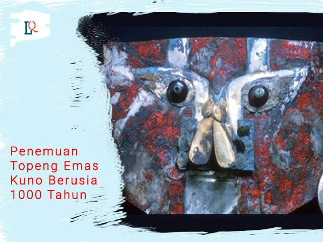 Cat berbasis Cinnabar , dicat menggunakan darah manusia , teknik spektroskopi inframerah , topeng emas kuno