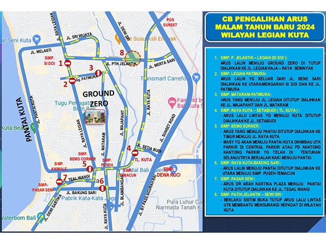 Lalu Lintas di Bali, perayaan malam pergantian tahun