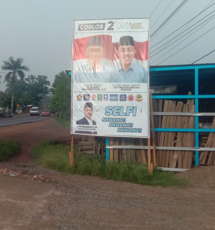 Pilkada Banyuasin 2024 Bersih, Banner Bergambar Oknum Anggota DPRD Sumsel Disoal