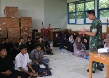 TMMD ke-127 Gelar Sosialisasi PHBS ke Pelajar SMKN 1 Rancabali