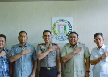 Ketua DPRD Banyuasin Abdul Rais.SM, Bersama Anggota DPRD Banyuasin Menerima Kunjungan Kapolres Banyuasin AKBP Risnan Aldino .S.I.K