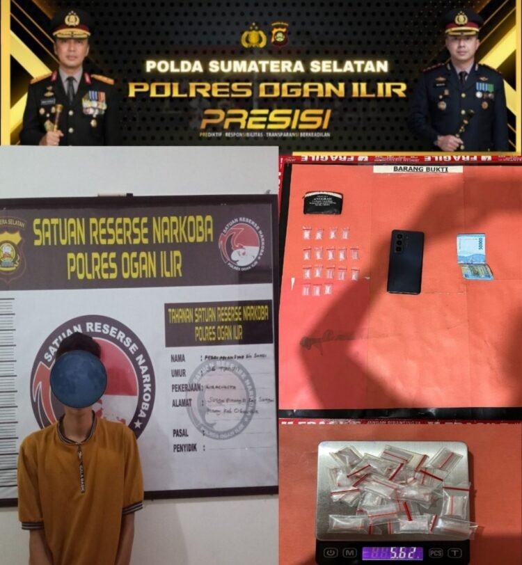 Polda Sumsel Ringkus Pengedar Sabu di Ogan Ilir, 17 Paket Siap Edar Disita
