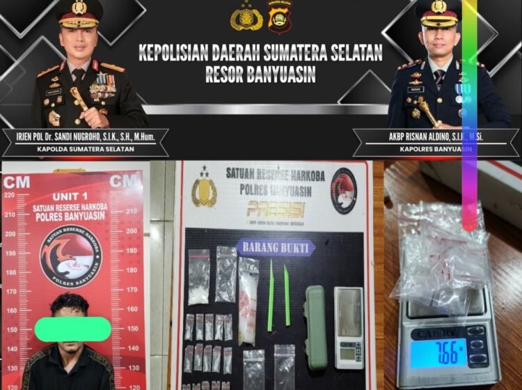 Rumah di Betung Jadi Sarang Sabu, Polres Banyuasin Tangkap Tangan Pengedar 16 Paket