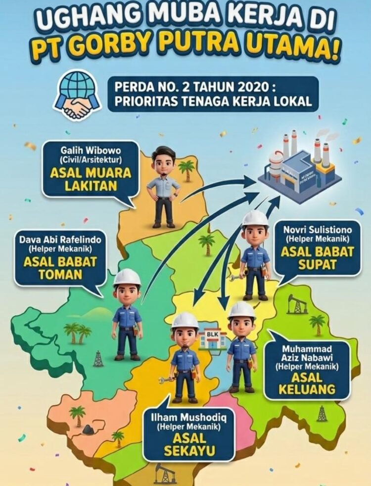 Implementasikan Perda Nomor 2 Tahun 2020, Disnakertrans Muba Umumkan Hasil Seleksi PT Gorby Putra Utama