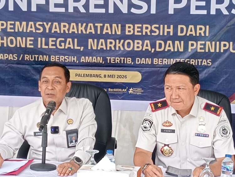Kanwil Ditjenpas Sumsel Saat Gelar Apel dan Ikrar Pemasyarakatan Bersih dari HP, Narkoba dan Penipuan