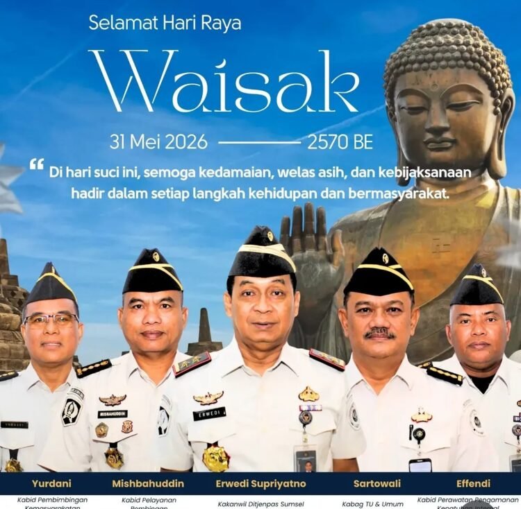 Sebanyak 22 Warga Binaan di Lapas dan Rutan Sumsel Dapat Remisi Khusus Waisak 2026
