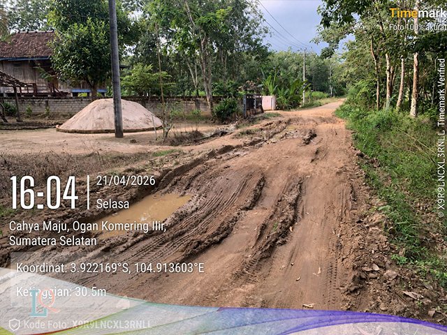 Jalan di Kecamatan Lempuing