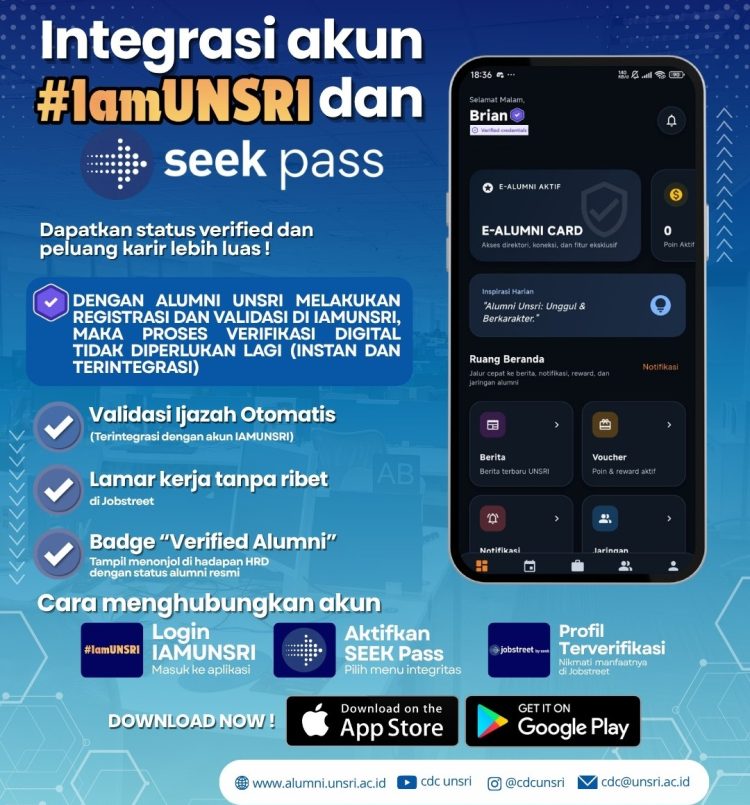 UNSRI Perkuat Transformasi Digital Sebagai Kampus Berdampak, dengan IAMUNSRI dan Integrasi SEEK Pass by JobStreet Pertama di Indonesia