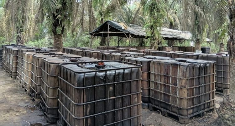 Polsek Keluang Gerebek Kilang Minyak Ilegal Berkapasitas 80 Drum, Tiga Pelaku Diamankan