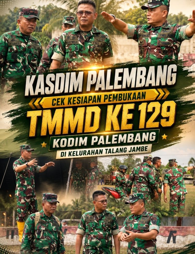 Kasdim 0418/Palembang Cek Kesiapan Pembukaan TMMD ke-129, Pastikan Seluruh Persiapan Matang