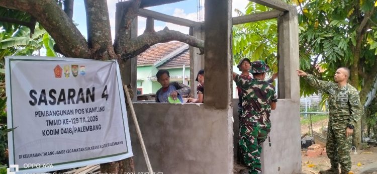TMMD ke-129 Hadirkan Pos Kamling untuk Warga Talang Jambe, Dandim: Tingkatkan Keamanan dan Kemanunggalan TNI-Rakyat