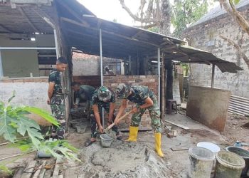 Hari Kedelapan TMMD ke-129, Pembangunan RTLH Bapak Fernando Terus Dikebut, Harapan Memiliki Rumah Layak Kian Dekat
