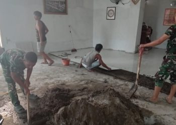 Progress Sasaran 10 TMMD Ke-129 Kodim 0418/Palembang, Rehab Mushola Baitul Maghfurin Terus Dikebut