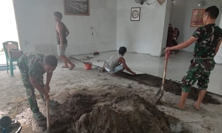 Progress Sasaran 10 TMMD Ke-129 Kodim 0418/Palembang, Rehab Mushola Baitul Maghfurin Terus Dikebut