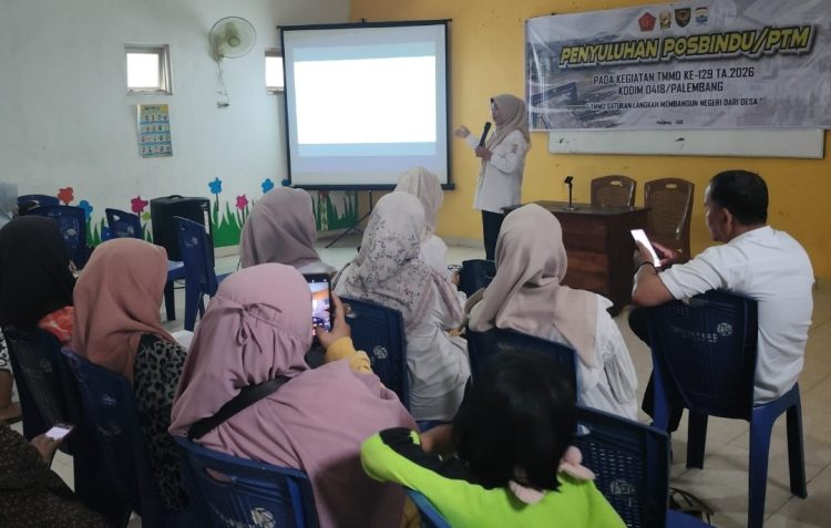 TMMD Ke-129 Kodim 0418/Palembang Bekali Warga Pengetahuan Pencegahan Penyakit Tidak Menular