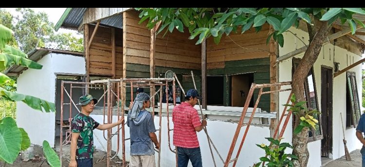 Memasuki Hari ke-10, Satgas TMMD Ke-129 Kodim 0418/Palembang Percepat Pembangunan RTLH Milik Ibu Suwarni
