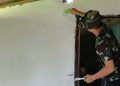 Dinding Kayu Kini  Berganti Bata, Dihari Kesepuluh Harapan Baru Ibu Suwarni Tumbuh Bersama TMMD Kodim 0418/Palembang 