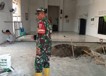 Memasuki Hari Ke-10 TMMD Kodim 0418/Palembang, Rehabilitasi Mushola Baitul Magfurin Tunjukkan Progres Signifikan