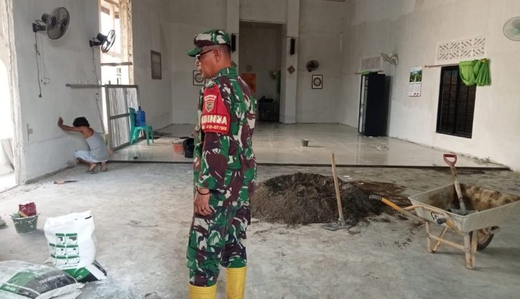 Memasuki Hari Ke-10 TMMD Kodim 0418/Palembang, Rehabilitasi Mushola Baitul Magfurin Tunjukkan Progres Signifikan