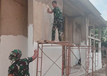 TMMD Kodim 0418/Palembang Hari-12 di Mushala Baitul Magfurin, Rehab Hampir Rampung