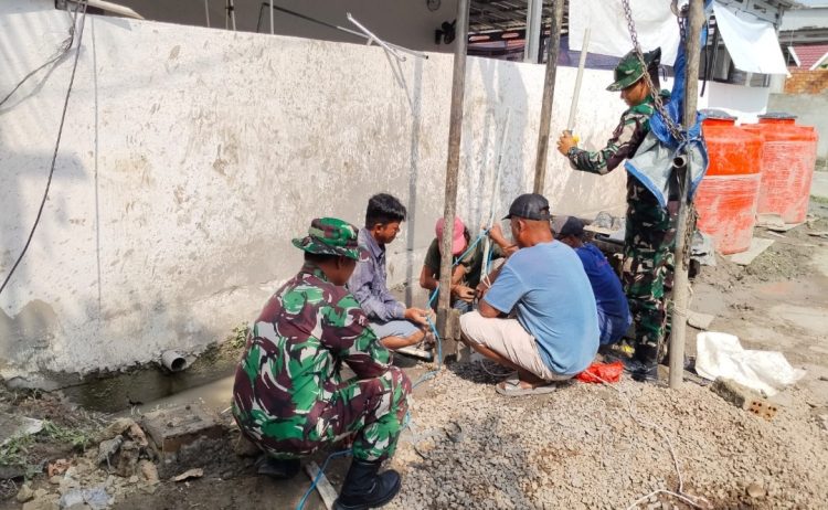 TMMD Ke-129 Kodim 0418/Palembang Hari Ke-12, Pengurasan Sumur Bor di Rumah Tahfiz Al Fatihah Terus Dimatangkan