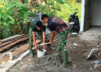 Tak Kenal Libur, Hari Ke-12 Prajurit TMMD Kodim 0418/Palembang Kejar Mimpi Ibu Suwarni Memiliki Rumah yang Layak