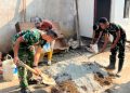 Hari Ke-14 TMMD Ke-129, Satgas Kodim 0418/Palembang Lanjutkan Rehab RTLH Milik Bapak Parja