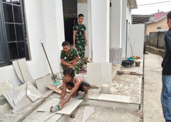 Hari Ke-15 TMMD Ke-129, Satgas Kodim 0418/Palembang Percepat Pembangunan Mushala Baitul Magfurin