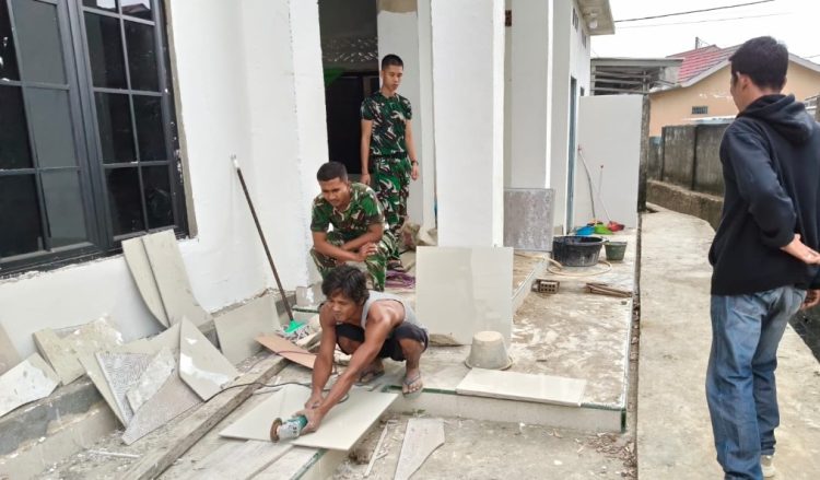 Hari Ke-15 TMMD Ke-129, Satgas Kodim 0418/Palembang Percepat Pembangunan Mushala Baitul Magfurin