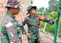 Wadan Satgas TMMD ke-129 Kodim 0418/Palembang Tinjau Pemasangan Dudukan Tandon Air Sumur Bor Mushola Hidayatullah
